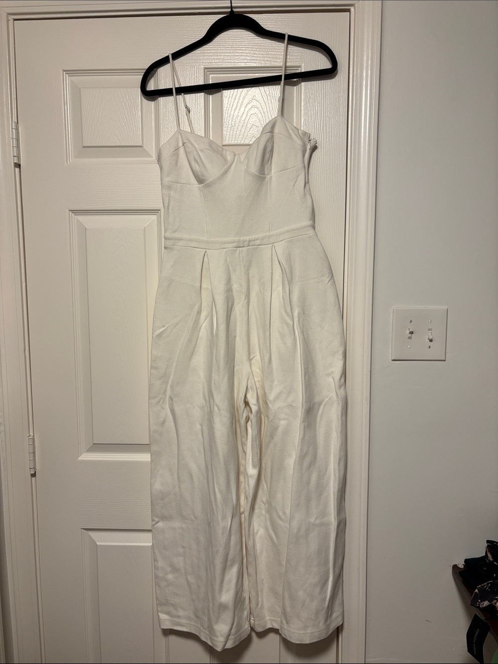 Free People White Strapless Wide-Leg Jumpsuit